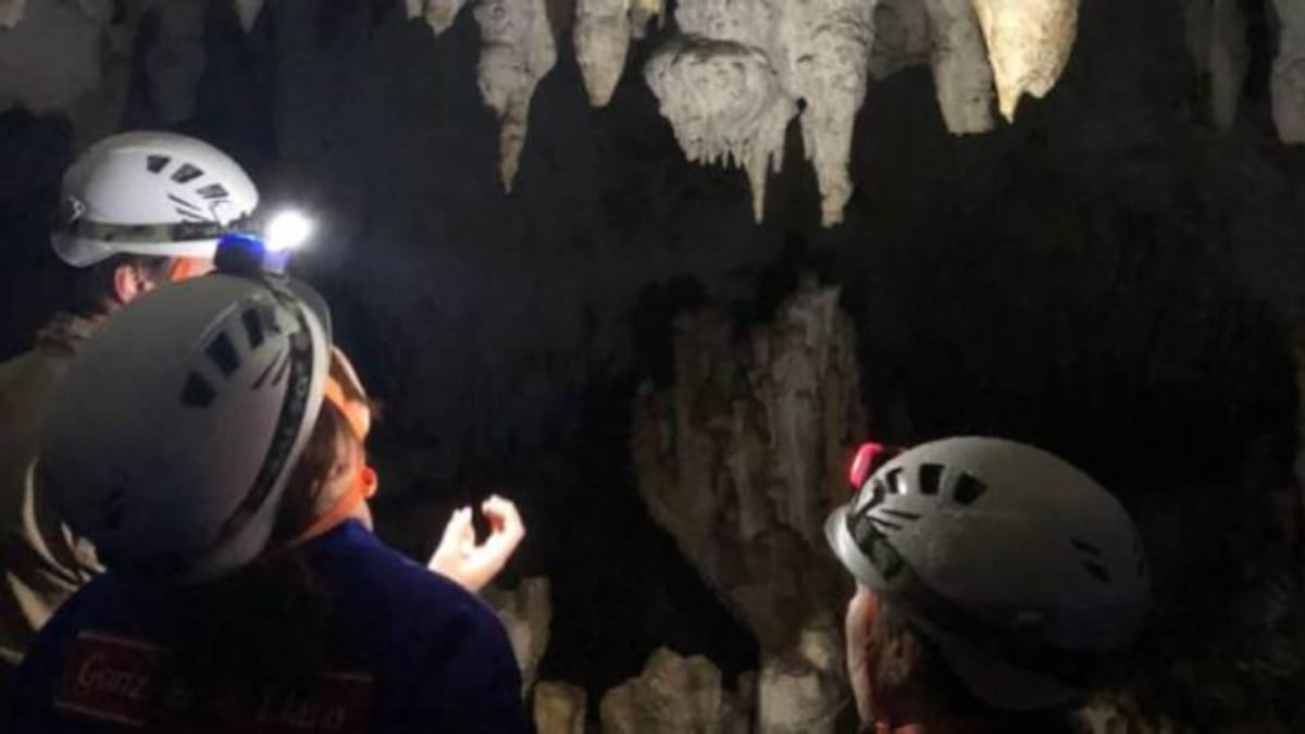 Ancient stalagmite formation inside Moroccan cave revealing Sahara's green past through geological research