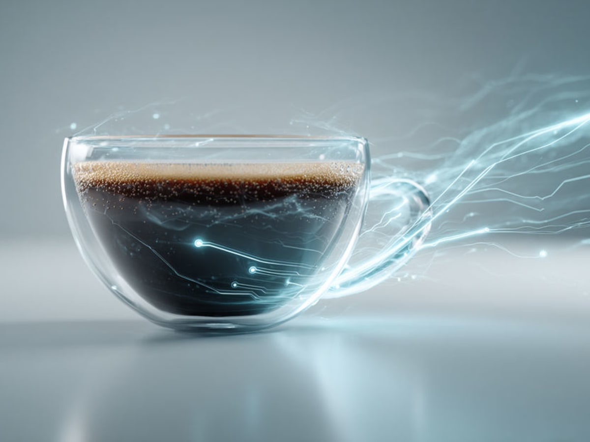 Scientist testing coffee sample with electrochemical equipment in university laboratory