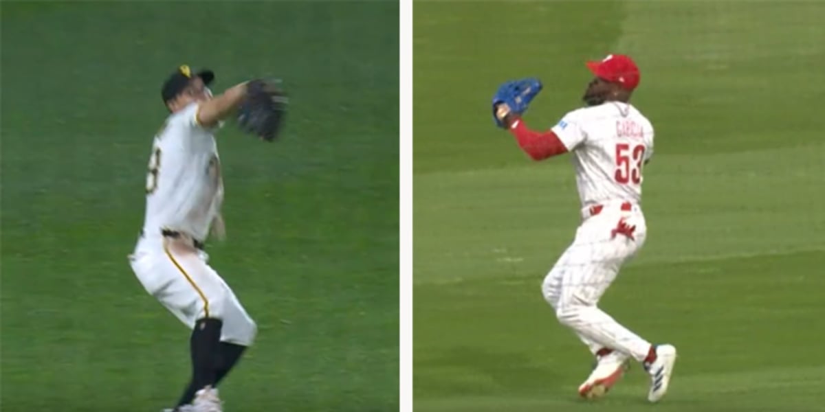 Baseball outfielder throwing ball with perfect form toward home plate during game