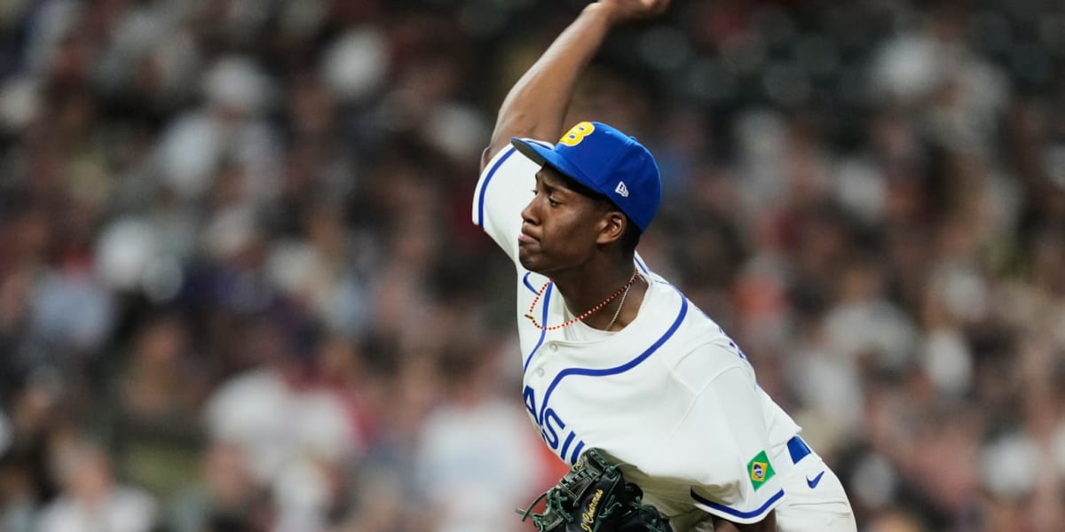 Teenage pitcher Joseph Contreras on mound for Team Brazil at World Baseball Classic