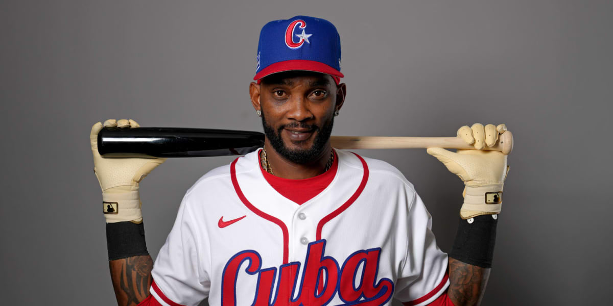 Alexei Ramirez in Team Cuba uniform preparing for 2026 World Baseball Classic game