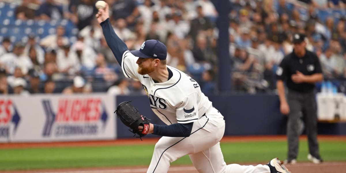 Tampa Bay Rays pitcher Drew Rasmussen throws during dominant performance against New York Yankees