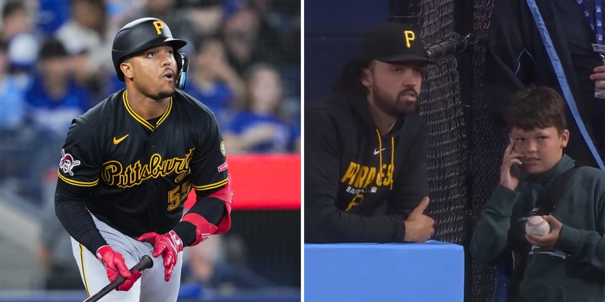 ** Pirates rookie Esmerlyn Valdez rounding bases after hitting his first Major League home run