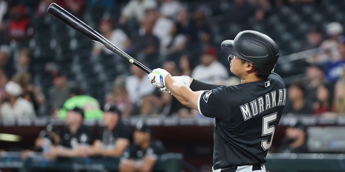 Munetaka Murakami swinging bat in White Sox uniform during home run celebration