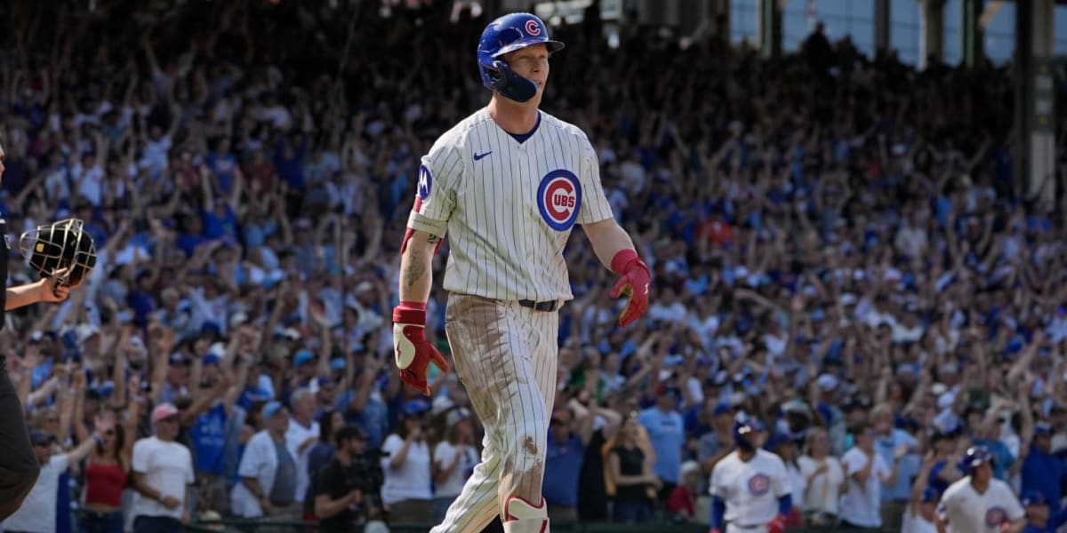 Pete Crow-Armstrong celebrates after hitting dramatic home run at Wrigley Field in Chicago