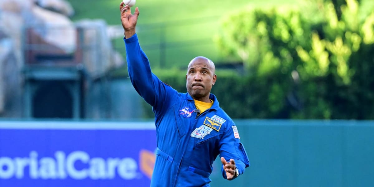 Astronaut Victor Glover Throws First Pitch at Angel Stadium