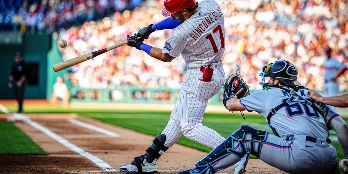 Gabriel Rincones Jr. rounds bases after hitting home run at Citizens Bank Park