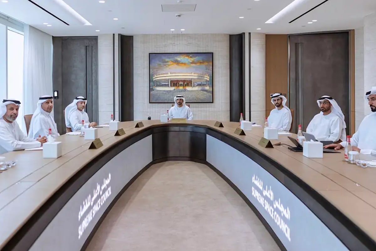 ** Sheikh Hamdan bin Mohammed Al Maktoum announcing UAE's billion-dirham space cooperation initiative