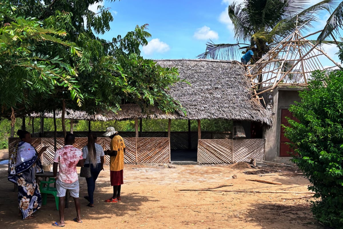 Unfinished coastal restaurant under construction by women's group in Sabaki, Malindi, Kenya