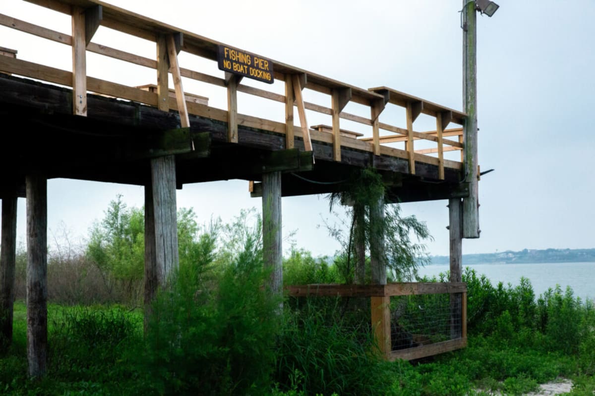 Lake Texana reservoir in Texas showing water levels during ongoing drought conditions