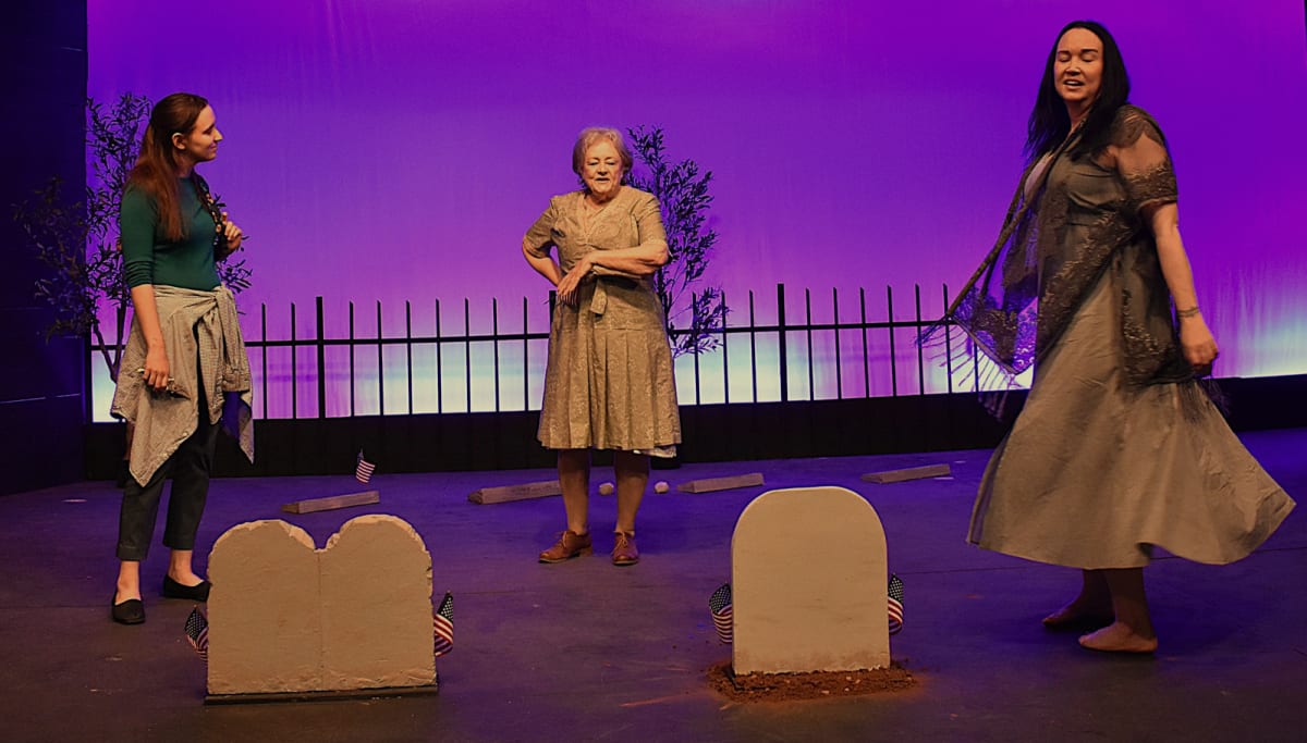 ** Three actresses performing in Decoration Day at Borderland Playhouse in Knoxville Tennessee