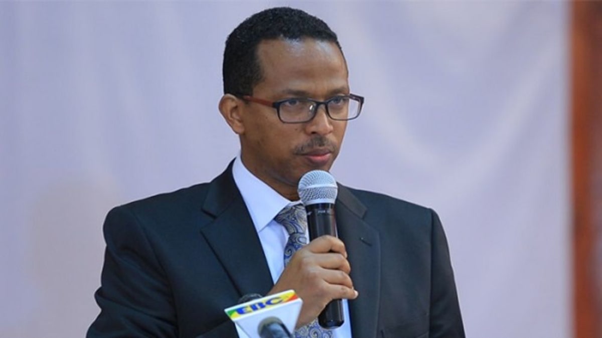 Ethiopia's Minister of Innovation and Technology Getahun Mekuria at official signing ceremony
