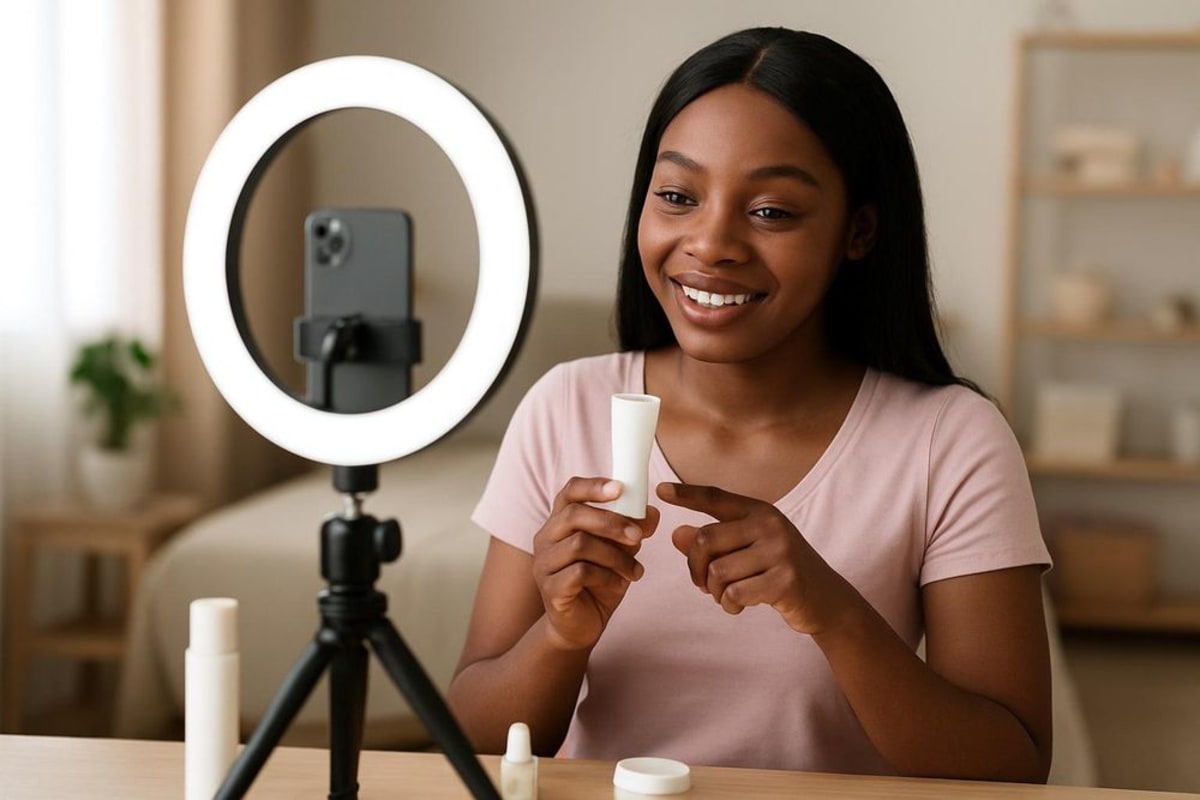 South African digital content creators collaborating with cameras and technology at innovation event