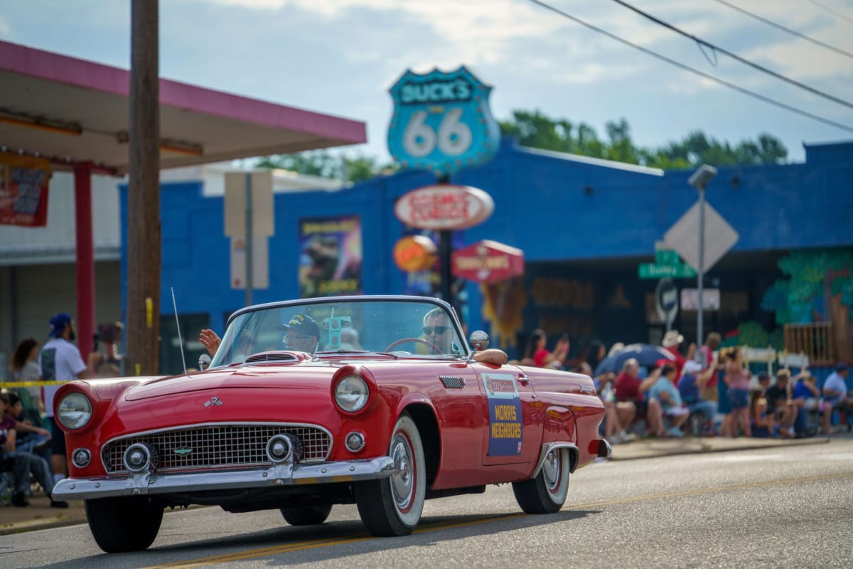Vintage Ford Thunderbird among thousands of classic cars in Tulsa's record-breaking Route 66 parade