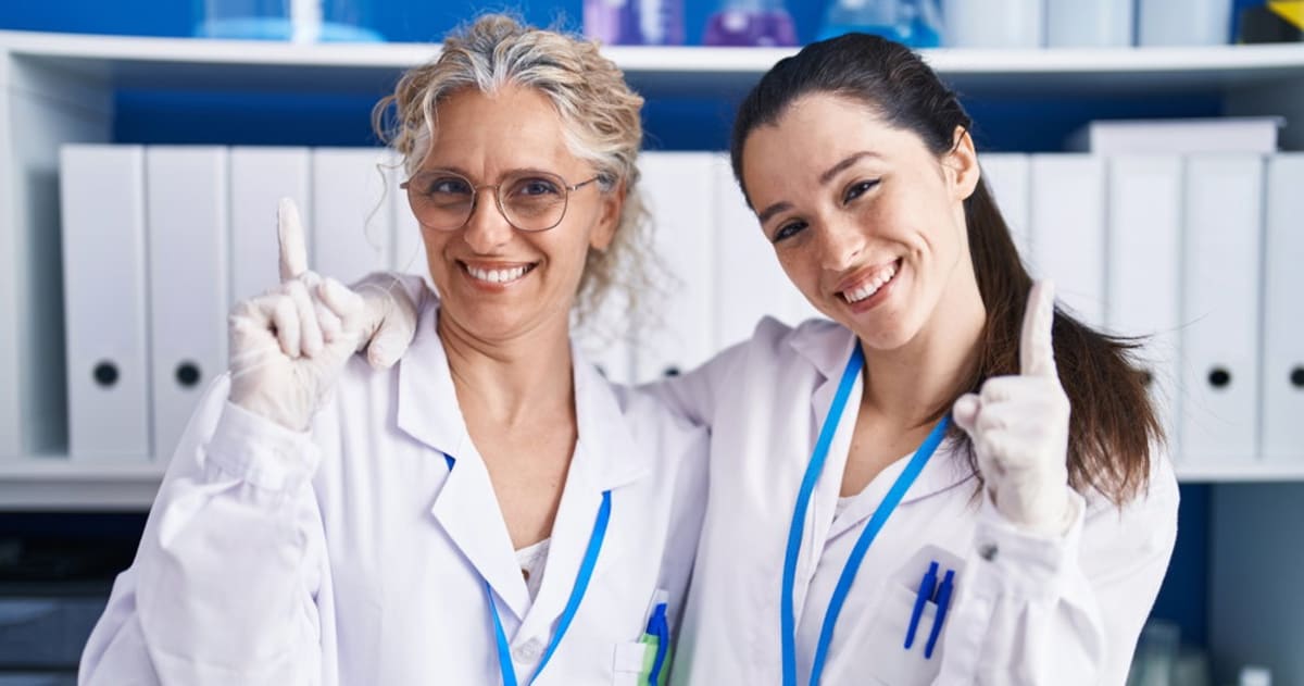 ** Medical researchers in laboratory working on HIV breakthrough treatment research