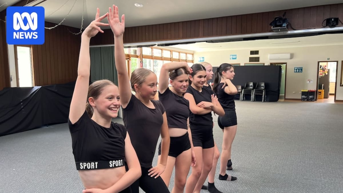 Twelve-year-old Annabelle Arkit teaching young dancers in a church hall in Armidale, Australia