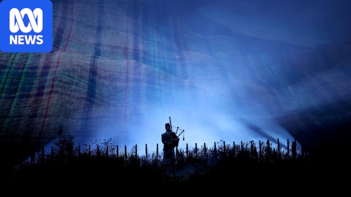 Performers with bagpipes at Glasgow 2026 Commonwealth Games indoor opening ceremony at The Hydro arena