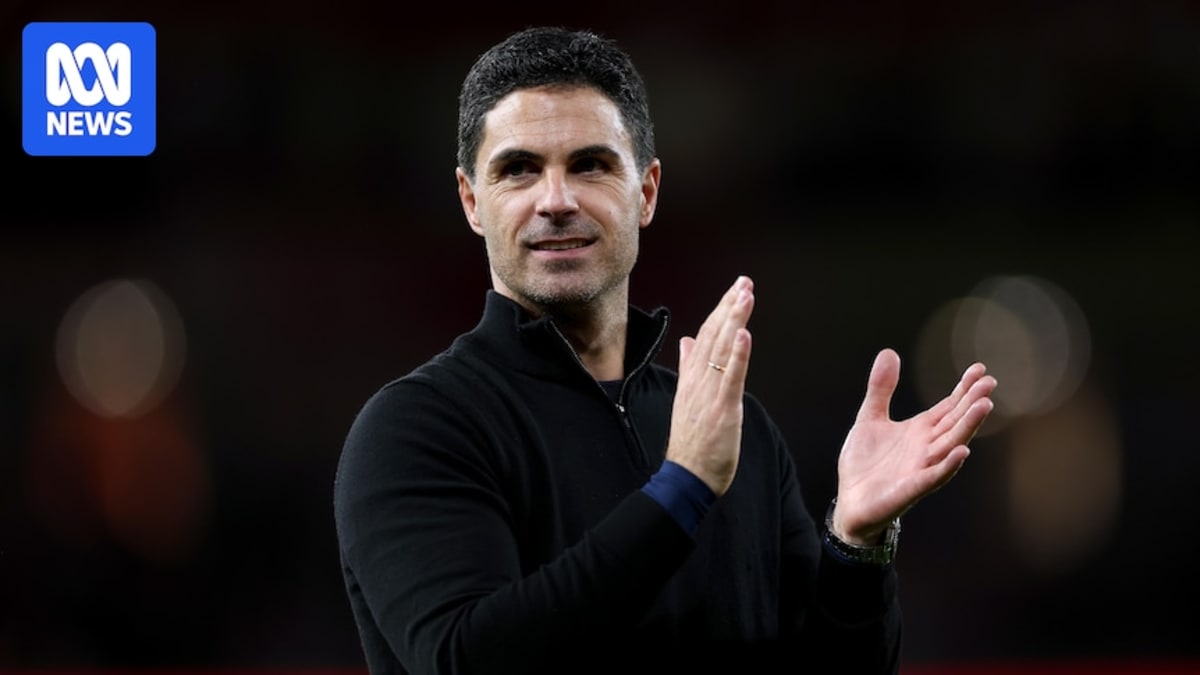 Arsenal manager Mikel Arteta celebrates with emotion after winning Premier League title