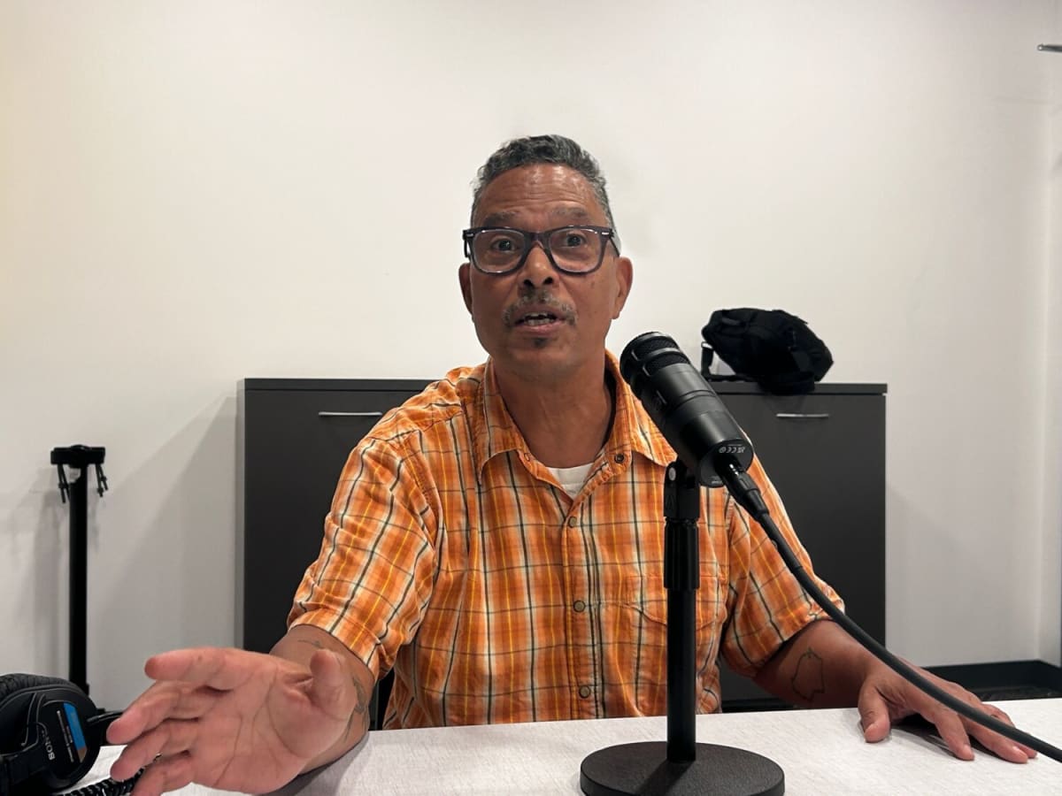 ** Brian Benford speaking during interview about community-focused mayoral campaign in Madison Wisconsin