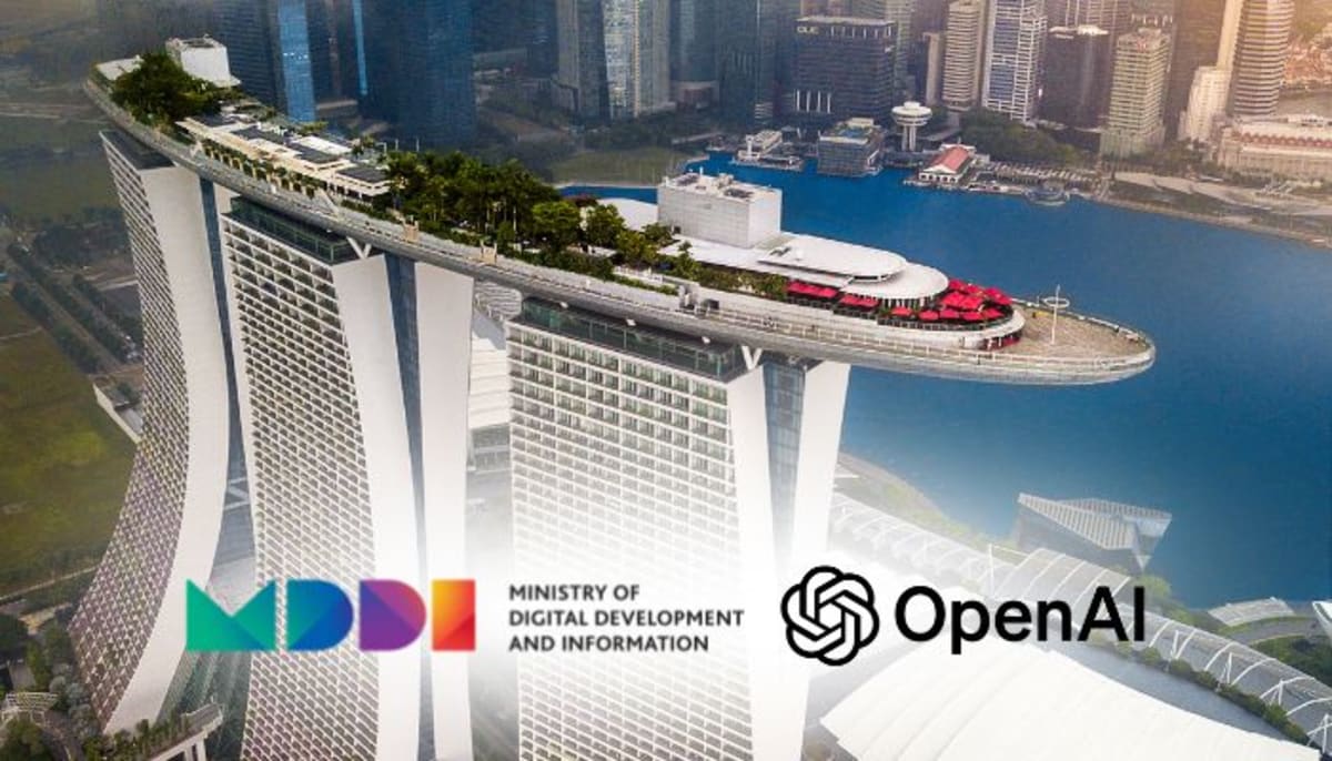 Singapore skyline with modern buildings representing the city-state's technology and AI innovation hub status