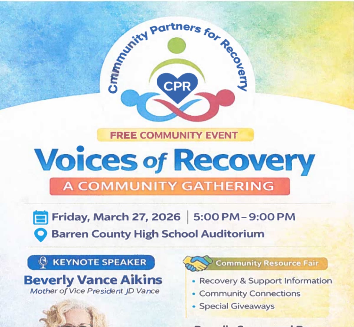 Community members gathering in auditorium for addiction recovery awareness and education event