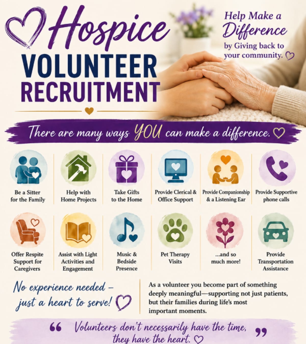 Hospice Seeks Volunteers to Support Wayne County Families