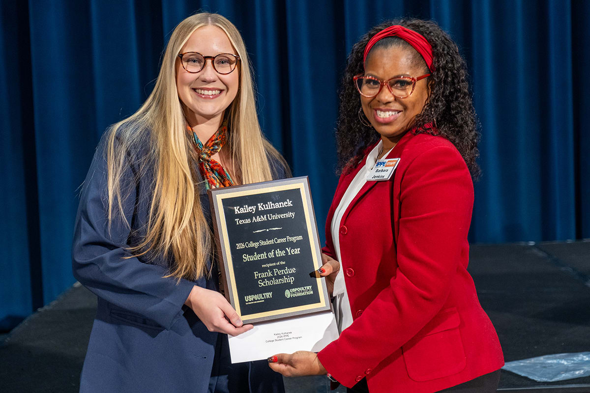 Texas A&M Transfer Student Wins Top Poultry Industry Honor