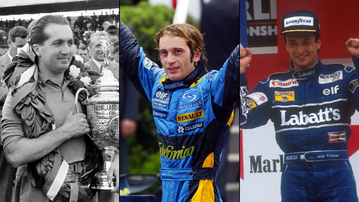 ** Young race car driver Kimi Antonelli celebrating his historic Formula 1 victory in Mercedes racing suit