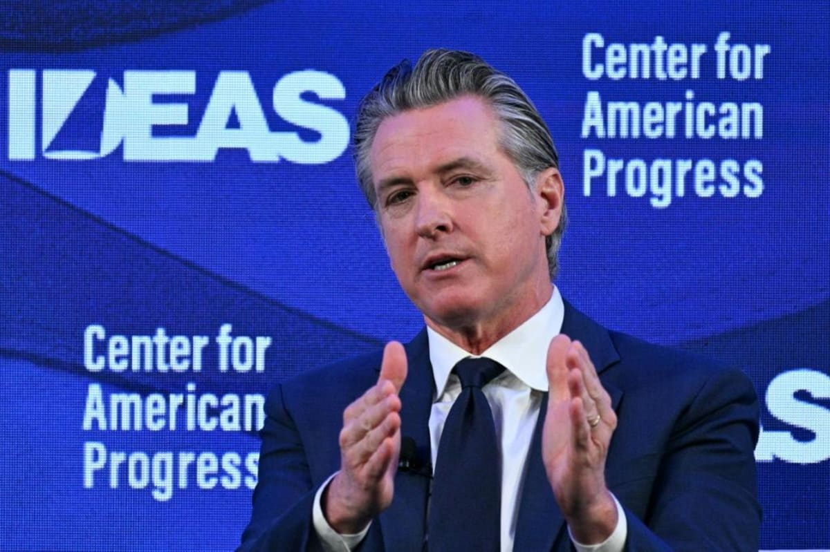 California Governor Gavin Newsom announcing executive order on AI workforce planning and worker protection