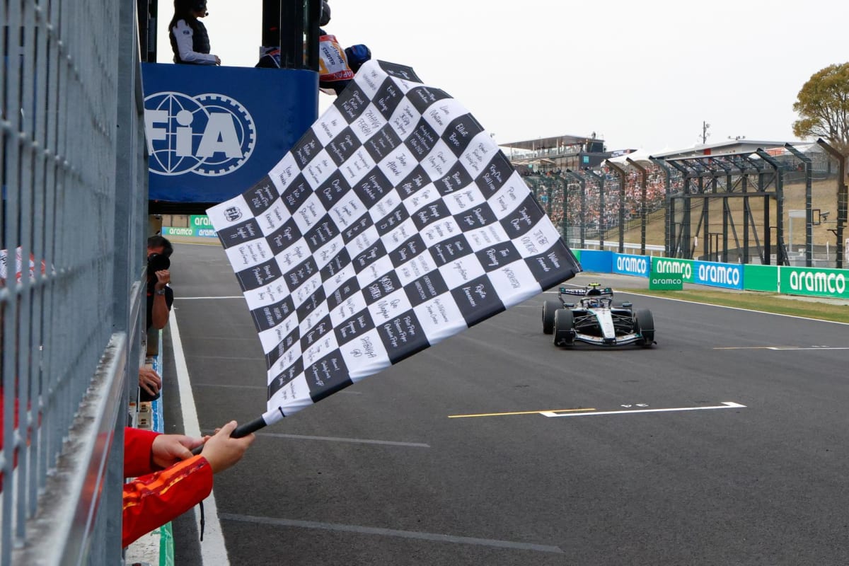 ** Formula 1 race car speeds around corner at Buddh International Circuit in India