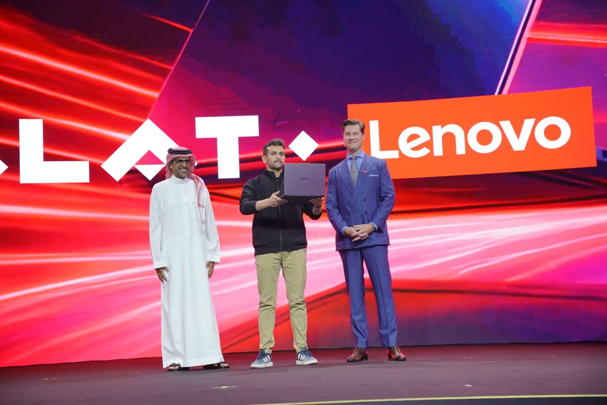 Modern manufacturing facility in Riyadh producing Lenovo laptops with advanced assembly equipment