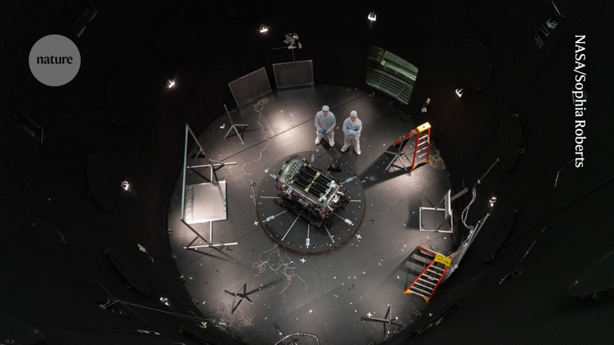 Small blocky LINK spacecraft being tested at NASA Goddard Space Flight Center