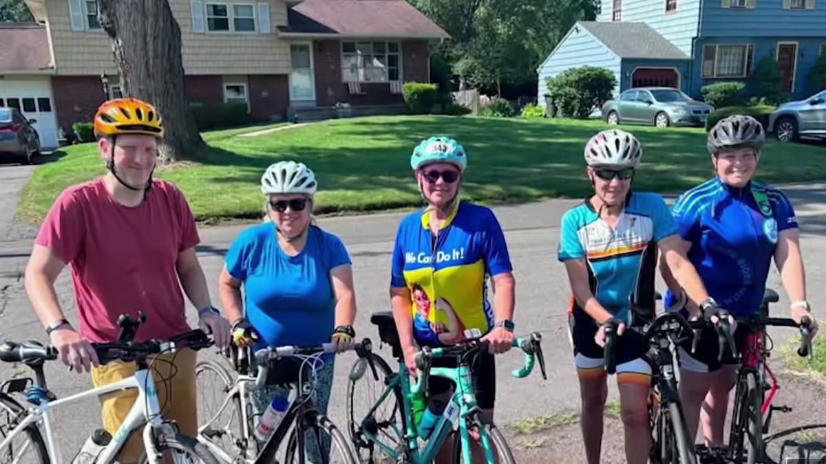 Cancer survivor on bicycle at Closer to Free Ride supporting Smilow Cancer Hospital patients