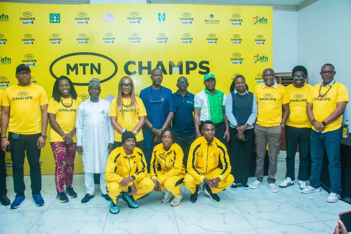 Young Nigerian athletes competing on track at MTN CHAMPS grassroots athletics competition in Jos