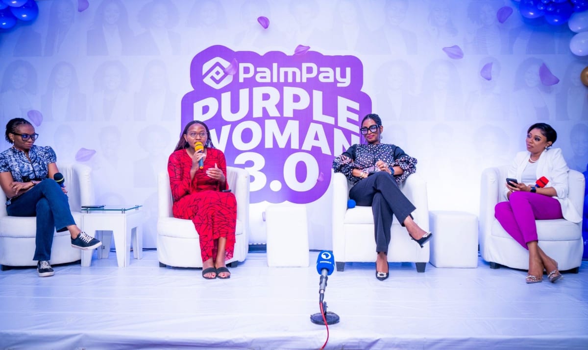 Young Nigerian women celebrate internship awards at PalmPay Purple Woman tech masterclass event