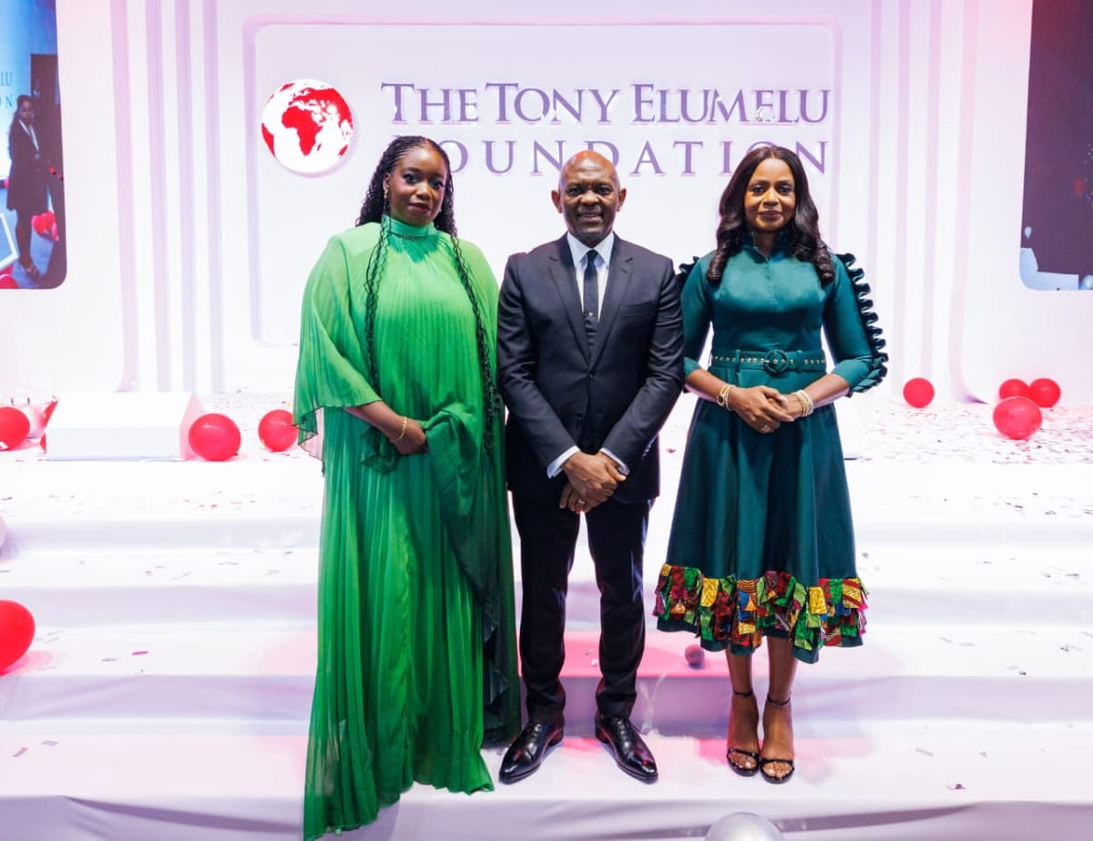 Tony Elumelu and Dr. Awele Elumelu celebrating announcement of 3,200 new African entrepreneurs