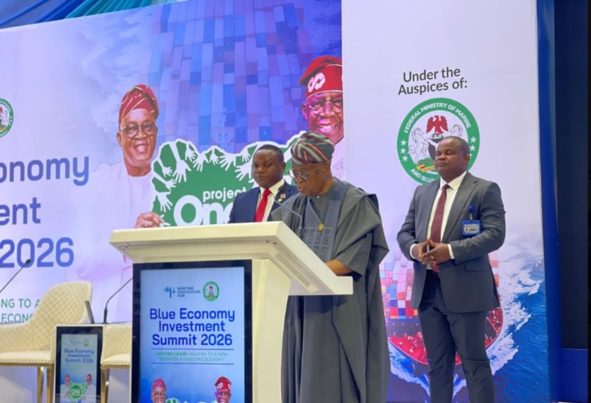 Nigerian shipping port with cargo vessels docked, representing maritime industry job growth and economic development