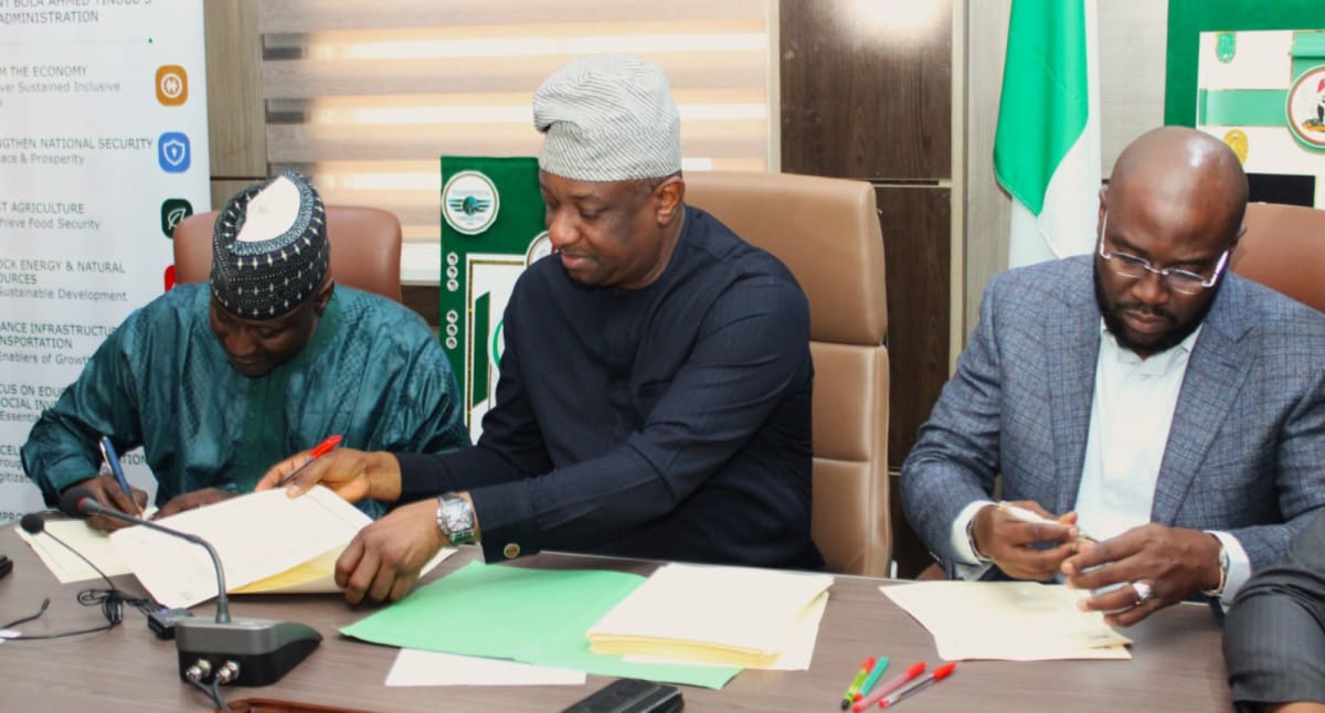 Modern airport security checkpoint with biometric scanning technology for passenger verification in Nigeria