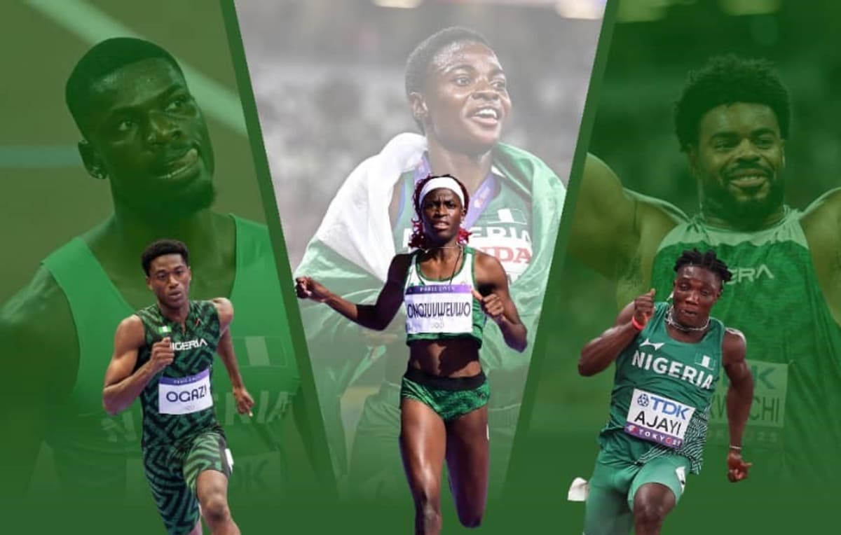 Nigerian track athletes competing at Commonwealth Games trials in Lagos sports complex