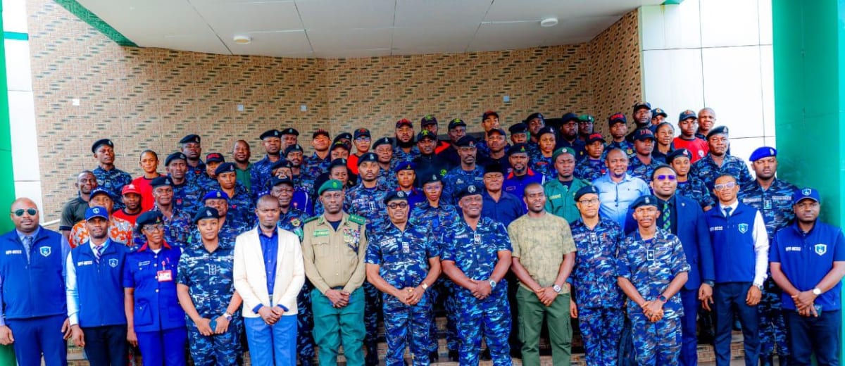 Nigerian security officers attending digital crime-fighting training session in Enugu State command center