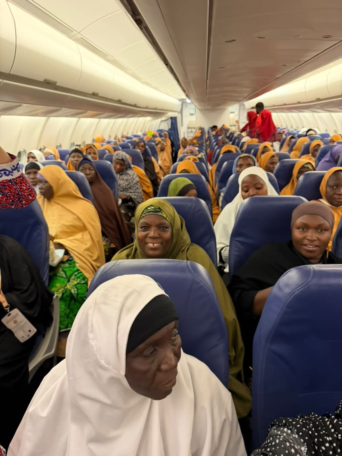 ** Nigerian pilgrims arriving home safely at airport after completing Hajj 2026 pilgrimage in Saudi Arabia