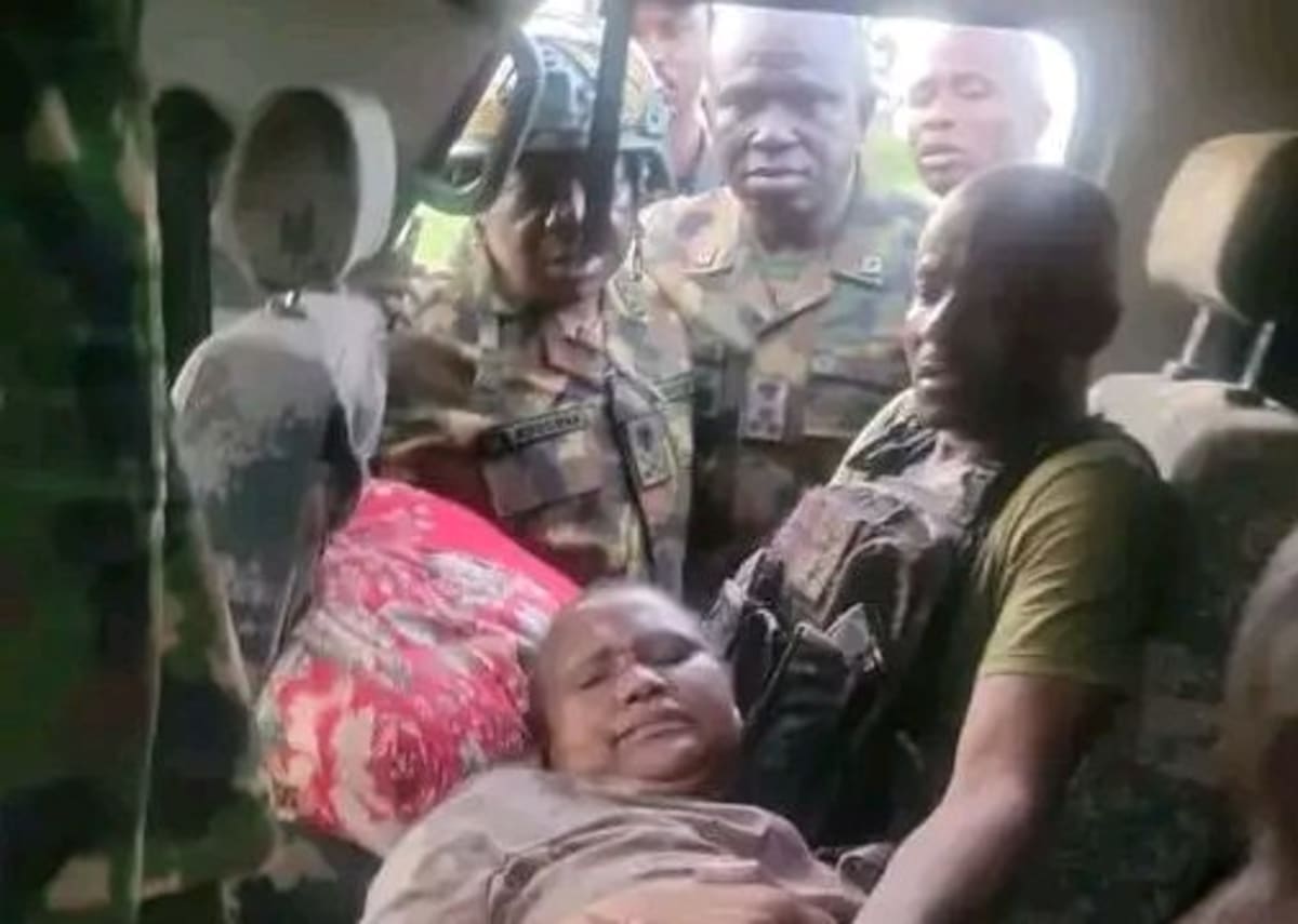 Nigerian military troops conducting rescue operations in Katsina State northern Nigeria region