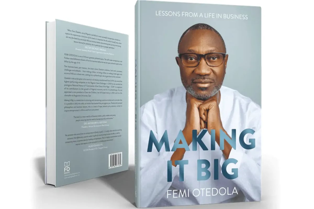 Femi Otedola's memoir "Making It Big" cover showing African business success story