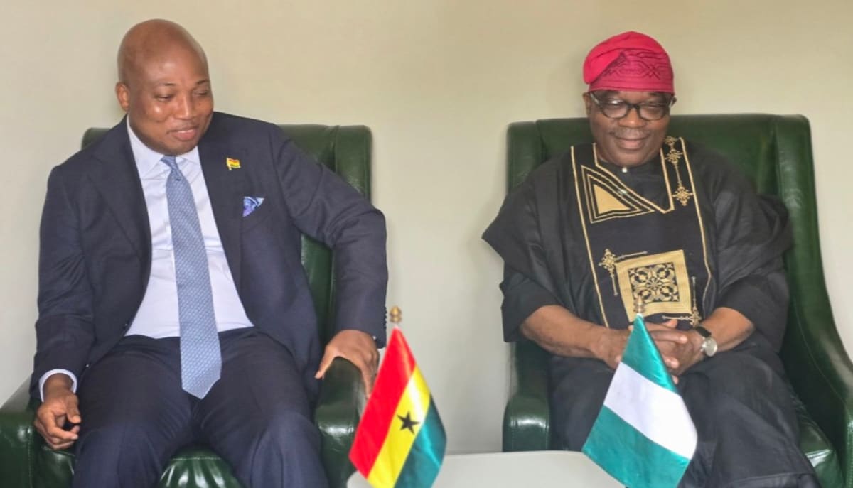 Nigerian and Ghanaian flags side by side representing diplomatic cooperation and African unity