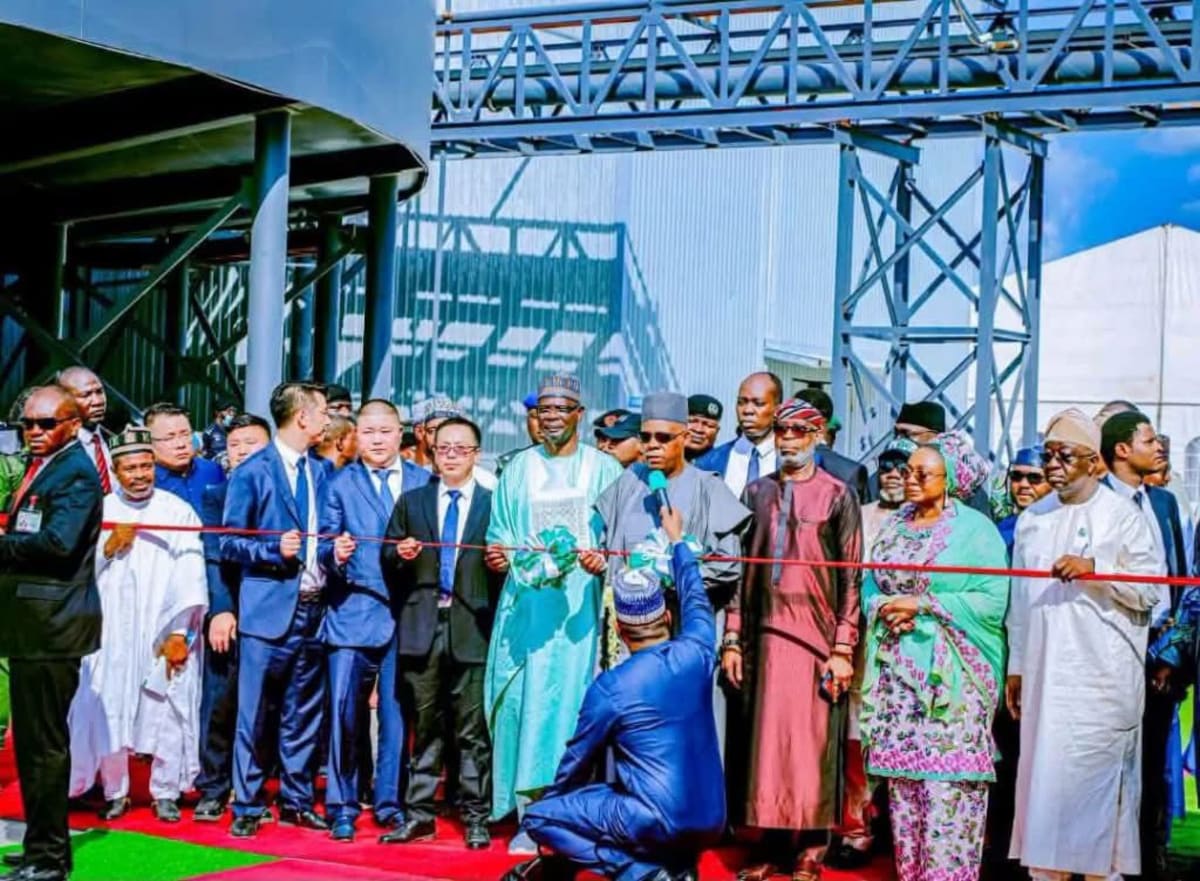 Large industrial lithium processing facility with machinery and storage areas in Nasarawa State Nigeria