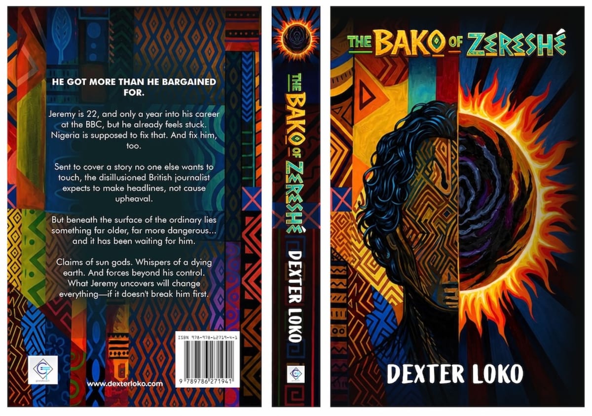 Book cover of The Bako of Zereshé by Nigerian-Irish author Dexter Loko featuring magical African landscape