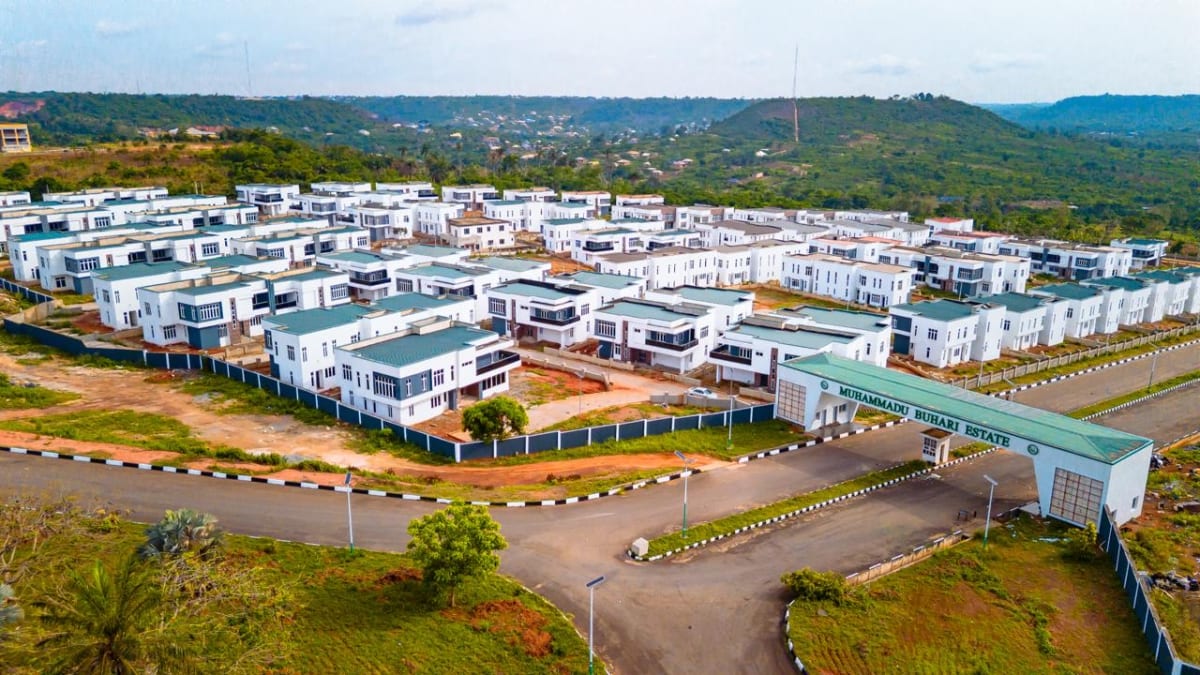 Modern residential estate with newly built duplexes in Abeokuta, Ogun State, Nigeria
