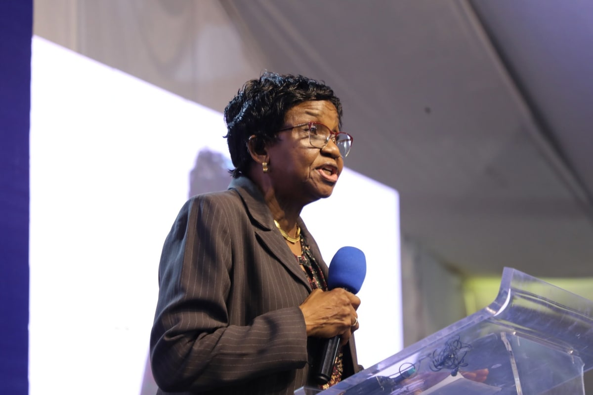 Professor Moji Adeyeye speaking emotionally at press conference about transforming Nigeria's drug agency