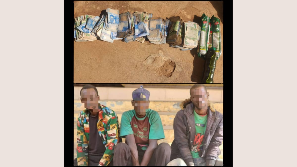 Nigerian police officers and security personnel coordinating operations in forest area during rescue mission