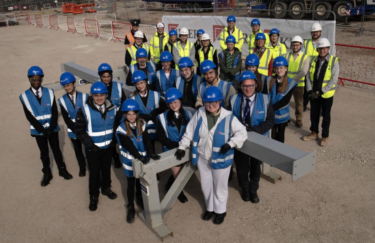 Students Sign Steel Beam for Their New UK High School